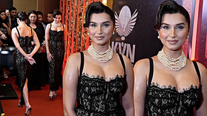 Tara Sutaria’s Soft Black Lace Heat at Toxic Album Launch – Sultry Column Dress & Pure Glamour Fire