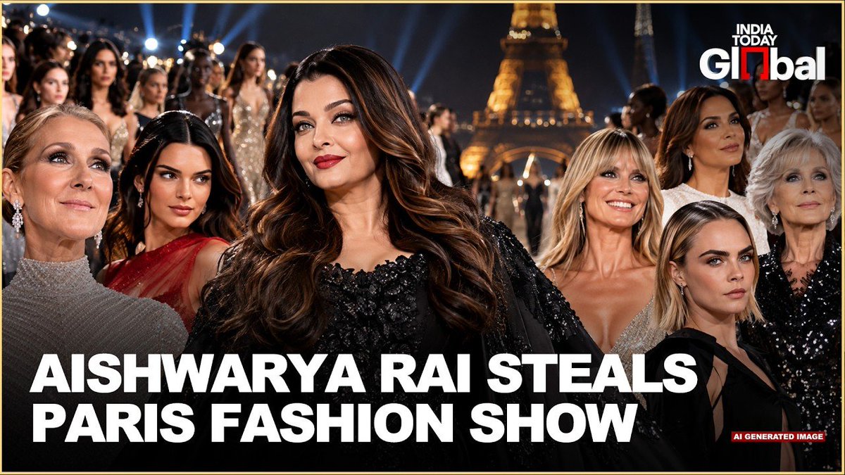 Aishwarya Rai Closes Paris Fashion Week in a Crown — Kendall Jenner Opened in Sheer Black