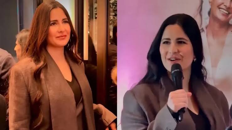 Katrina Kaif in London: Plum Satin Scarf Blazer, Deep V, and the Postpartum Trolls She Didn’t Answer