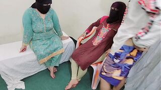 Awesome 3some Anal Fucking of 2 indian Muslim Hot Bhabhi's with Dever