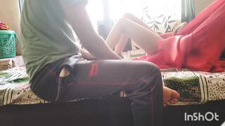 Desi bhabhi in red saree seduces servant for having his hard dick in her wet pussy.